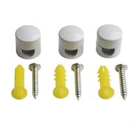 3 anclajes de cable de metal para organización de cables en el escritorio, pared o techo, soporte de cable de aluminio compatible con cables planos redondos de hasta 7 mm (blanco)