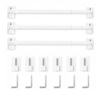 3 barras de barra cortina extensible adhesivas barras extensibles para cortinas de visillo para persiana, tienda, proyectos de bricolaje (70-120 cm, blanco)