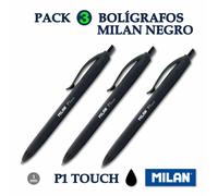 3 Bolígrafo P1 Touch Ballpen -Pack De 3 Undades De Boligrafos Color Negro -Bolígrafo De Tinta De Aceite Negro - 3 Bolígrafos Con Cuerpo Cilindrico - Milan