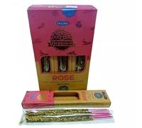 3 Cajas de Incienso Orgánico en Varillas Hecho a Mano 25gr x3 Hecho en India Resina y aceites Esenciales 100% Natural (Rosa)