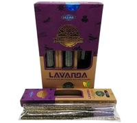 3 Cajas de Incienso Orgánico en Varillas Hecho a Mano 25gr x3 Hecho en India Resina y aceites Esenciales 100% Natural (Lavanda)