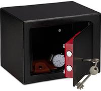 3 cajas fuertes para muebles con cerradura de llave, doble cerrojo, para fijar a la pared o al suelo, mini caja fuerte, dimensiones (alto x ancho x profundidad): 17 x 23 x 17 cm, color