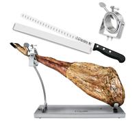 3 Claveles 01737 - Kit Soporte Jamonero Plegable Inox. con Cuchillo POM 29 cm y Funda