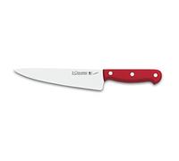3 CLAVELES Cuchillo Cocinero Uniblock de 20 cm, Acero Inoxidable, Rojo, 35x5x2 cm