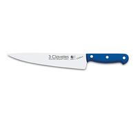 3 Claveles Cuchillo Cocinero Uniblock de 25 cm, Acero Inoxidable, Azul, 44.5x6x2 cm