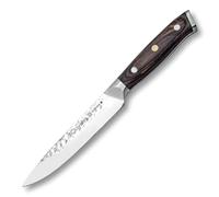 3 Claveles Cuchillo de cocina profesional Kimura cuchillo cocina muy ligero menaje de cocina muy resistente, Plata y Negro, de 13 cm-5 cm de hoja