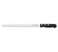 3 Claveles Cuchillo Jamonero Profesional POM Alveolado Acero Inoxidable Mango Negro 29 cm