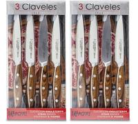 3 Claveles cuchillos chuleteros, Madera, 11,5 cm (Paquete de 2)