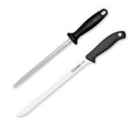 3 Claveles EVO - Set Cuchillo Jamonero Flexible de 25 cm con Chaira de 20 cm