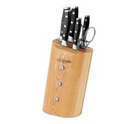 3 Claveles Juego Cocina, Madera,Acero Inoxidable, 5 Cuchillos Ash Toledo + 1 Tijera Star, 1637