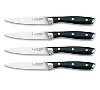3 Claveles Juego de 4 cuchillos de carne, chuleteros profesional, set de utensilios cocina aptos para lavavajillas de mango ABS
