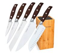 3 Claveles - Juego de 5 Cuchillos Profesionales en Acero Forjado y Taco de Madera (5X Norden Plus)