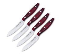 3 Claveles Koi - Set de 4 Cuchillos Chuleteros Lisos 11.5 cm en Acero Inoxidable