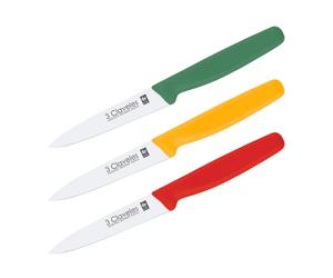 3 Claveles Light - Juego de 3 Cuchillos de Verduras 10 cm Acero Inoxidable Color Surtido