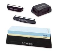 3 Claveles Set de piedra de afilado 1000/3000 con base, dos guías y rectificador 3C
