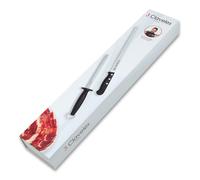3 Claveles POM - Kit Cuchillo Jamonero Profesional Alveolado 29 cm y Chaira