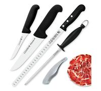 3 Claveles Premium - Kit Profesional de Cuchillo Jamonero Deshuesadores Chaira y Pinzas