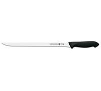 3 CLAVELES Proflex - Cuchillo Jamonero de 30 cm, Acero Inoxidable, Mango Negro, Cortar Finas lonchas jamón