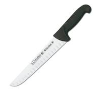 3 Claveles Proflex - Cuchillo Profesional Carnicero Alveolado 24 cm Microban. Negro