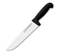 3 Claveles Proflex - Cuchillo Profesional Carnicero Ancho 20 cm Microban. Negro