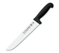 3 Claveles Proflex - Cuchillo Profesional Carnicero Ancho 22 cm Microban. Negro