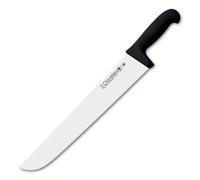 3 Claveles Proflex - Cuchillo Profesional Carnicero Ancho 36 cm Microban. Negro