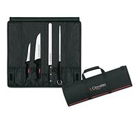 3 Claveles – Set 3 cuchillos jamón profesional: carnicero, deshuesador y jamonero, estuche negro