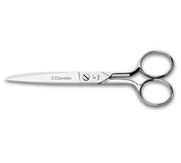 3 Claveles – Tijeras de costura Castellanas 15 cm (6") niqueladas – Pack 2 unidades