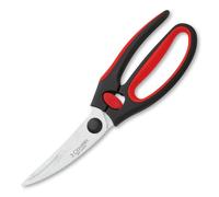 3 Claveles - Tijeras trincha aves 24 cm acero inoxidable, tijera profesional para cortar aves, 9,5" dedal rojo y negro