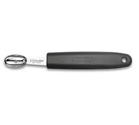 3 Claveles - Vaciador Oval en Acero Inoxidable de 15,5 cm, Acero Inoxidable, menaje Profesional, Mango Negro