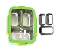 3 Compartment Lunch Box - Stainless Steel Leakproof Stackable Contenedor | Food Organizer, Meal Prep Storage, School Work Travel, Kids Adults Picnic, Durable Metal Design, Easy Clean Dishwasher