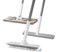 3 en 1 Cepillo de Limpieza & Mopa Fregona Plana & Limpia Cristales , 15-132 cm, Cepillo para Fregar Pisos, Trapeador de Limpieza para baño/bañera/Cocina/Pared de Inodoro/zócalo de Vidrio
