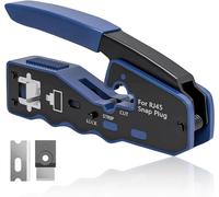 3 en 1 Crimpador RJ45 RJ11 para Cat8 Cat7 Cat6 Cat5 Tecnología Passthrough | Pasante Passthrough Herramienta de Crimpadora Alicate de Crimpar con Función de Corte Desforre con Bloqueo Seguro Universal