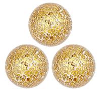 3 esferas de vidrio con mosaico dorado, diámetro de 79-80 mm, para decoración