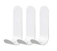 3 ganchos autoadhesivos, ganchos blancos autoadhesivos de acero inoxidable, fuertes ganchos autoadhesivos, no requiere perforación, con almohadillas adhesivas 3M, adecuados para pared, baño, cocina,