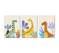 3 Imágenes Set-Pósteres y Láminas Nórdicas Abstractas de Dinosaurios Estilo Dibujos Animados Arte de Pared Lienzos Cuadros la Habitación Bebé O de Los Niños Decoración Hogar-40x50cm (sin marco)