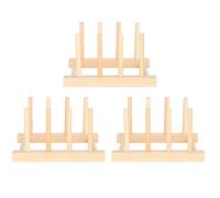 3 juegos de escurridor de madera para platos cuenco de cocina escurridor de platos estante para almacenamiento de platos estante para platos sartenes y tazas utensilios de cocina
