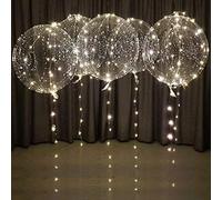 3 juegos de globos Led transparentes, globos iluminados con correa de luz, globos Bobo para fiesta, cumpleaños, aniversario, decoración de boda Blue light