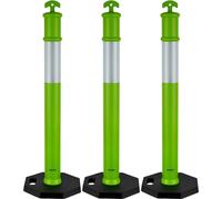 3 juegos de postes delimitadores de tráfico, conos de seguridad de 1140 mm con base pesada, color verde