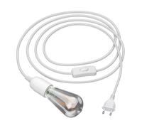 3 m cable textil LEHA enchufe interruptor blanco + lámpara LED 240lm blanco