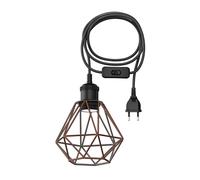 3 m cable textil RETRA Vintage enchufe interruptor negro jaula tono bronce