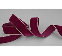 3 m x 16 mm cinta de terciopelo 424 g bordeaux oro terciopelo con borde dorado cinta de regalo de terciopelo elegante envoltura de regalo decoración Navidad cinta de costura