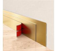 3 metros autoadhesivo cinta decorativa de pared dorada autoadhesiva Moldura de pared de acero inoxidable moldura metalizada y moldura de pared ribete d(Size:Width 9cm/3.54inch,Color:Oro cepillado)