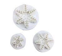 3 moldes para hornear con diseño de copo de nieve, cortador de galletas de cocina, émbolo de repostería, sello 3D, herramientas de decoración de pasteles, cortadores de galletas para hornear