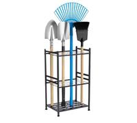 3 Niveles Colgador Escobas y Fregonas Fabricado Acero Carbono, Patas Fijas | Capacidad Hasta 35 Herramientas, Soporte Escobas Pared para Escobas Garaje Cobertizo y Patio