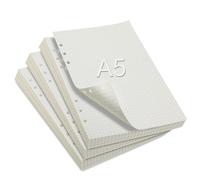 3 paquetes de plantillas para carpeta de anillas A5 cuadriculadas, 180 hojas de relleno para carpetas de anillas DIN A5 rellenables, 6 agujeros A5 rellenables, papel de recambio para cuadernos