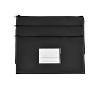 3 Pcs Bolsa de Billetera, Bolsa Impermeable PU, Portadocumentos A5 con Cremallera Ventana, Organizador de Dinero para Bancario Negocio (3 Negro)