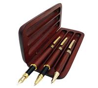 3 pcs madera bolígrafos con hechos a mano de madera caso/pluma estilográfica bolígrafo bolígrafo de Gel con 4 pcs de recambios