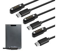 3 Pieza Cables Carga Magnético USB-C Compatible con PLAUD Note Pro AI/KI | 60cm 4 Pin Cable Cargador Reemplazable Rápida para Dictáfono para Note AI/KI(7,62 mm Negro)