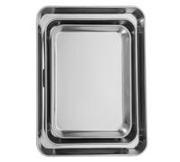 3 Piezas Bandeja para Horno Tostador, Rectangular | Set Apilable, Liberación Antiadherente y Superficie Lisa, para Cocina y Barbacoa, Adecuado para Verduras y Galletas